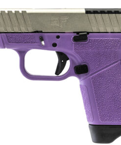 GForce Arms Rapture Purple 9mm optics-ready pistol with a nickel optic-cut slide, Purple Cerakote frame, and 12-round magazine.