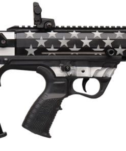 GForce Arms GFY-1 12 Gauge semi-automatic bullpup shotgun featuring an 18.5-inch threaded barrel, Black & White American Flag aluminum receiver, Picatinny rail, and 5-round magazine.