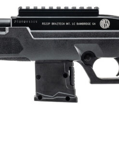 Rossi RS22 Compact semi-automatic .22 LR tactical pistol featuring a 6-inch threaded barrel, AR-style grip, Picatinny rail, manual safety, and 10-round magazine.