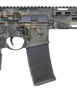 HK MR556 Night Ops CNC Firearms custom AR-platform firearm chambered in 5.56 NATO featuring a Night Ops camouflage finish, SBA5 brace, free-float M-LOK handguard, and 30-round magazine.