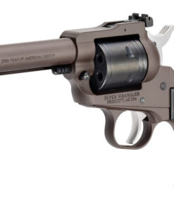 Ruger Super Wrangler America's 250th Anniversary Edition single-action revolver chambered in .22 LR and .22 WMR with a 4.62-inch barrel, Dark Bronze Cerakote finish, commemorative engraving, and 6-round cylinder.