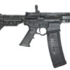 ATI Alpha Maxx AR-15 pistol chambered in 5.56 NATO with a 7.5-inch barrel, aluminum M-LOK handguard, flip-up sights, TB Blade Brace, and 60-round magazine.