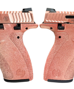 Smith & Wesson M&P Bodyguard 2.0 micro-compact pistol chambered in .380 ACP featuring a Rose Gold Hi Gloss finish, manual safety, 2.75-inch barrel, and 12-round magazine.