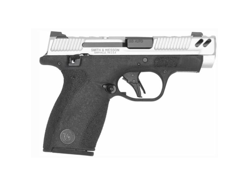 Smith & Wesson Bodyguard 2.0 .380 ACP micro-compact pistol with a 3.1-inch compensated barrel, stainless steel slide, black polymer frame, manual safety, and 12+1 capacity.