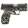 Taurus GX2 9mm compact semi-automatic pistol featuring a custom American Eagle engraved frame, 3.38-inch barrel, polymer frame, and 13-round magazine.
