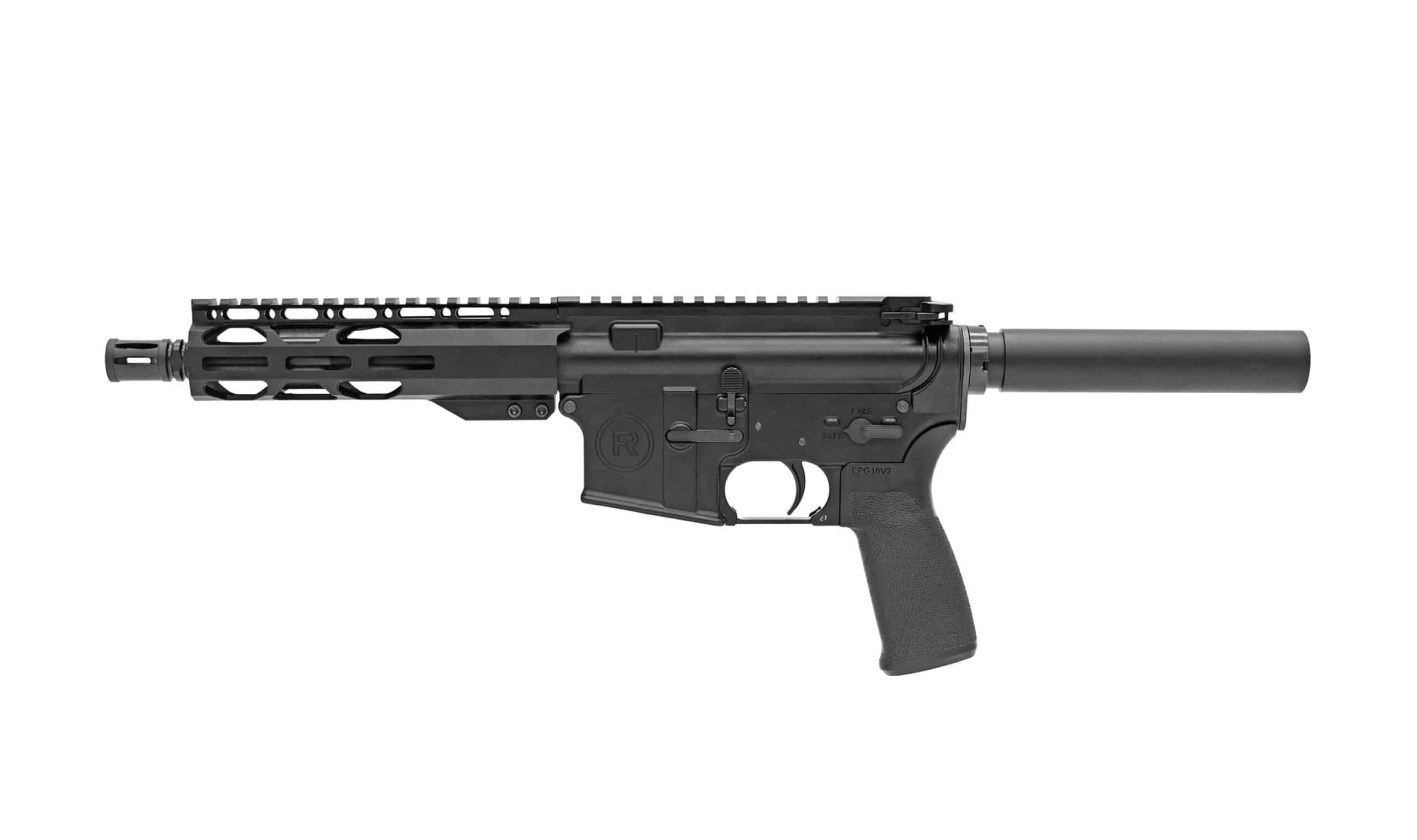 Radical Firearms FP7.5-5.56M4-7RPR AR-style pistol chambered in 5.56 NATO featuring a 7.5-inch barrel, free-float M-LOK handguard, forged receivers, and full-length Picatinny rail.