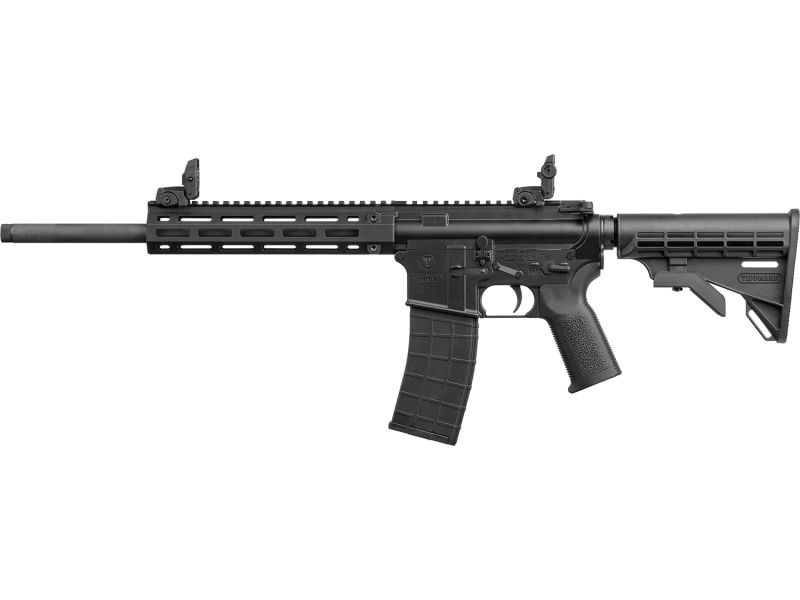 Tippmann M4-22 LTE .22 LR semi-automatic rifle with 16-inch threaded barrel, M-LOK handguard, adjustable stock and 25-round magazine.