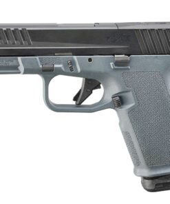 Ruger RXM Stealth Gray striker-fired 9mm pistol with a 4-inch barrel, optics-ready slide, Magpul Enhanced Handgun Grip, tritium front sight, and 15-round magazine.