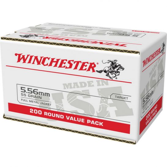 Winchester USA 5.56x45mm 55 grain FMJ M193 200-round package