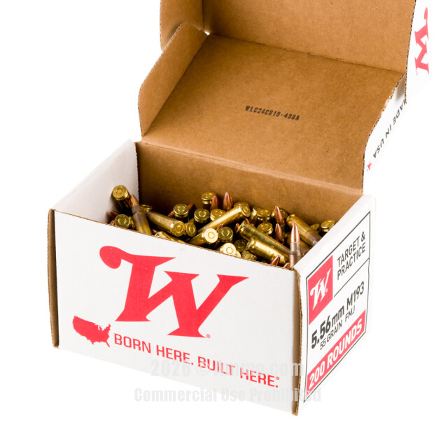 Alternative view of Winchester USA 5.56×45mm 55 Grain FMJ M193 — 200 Rounds