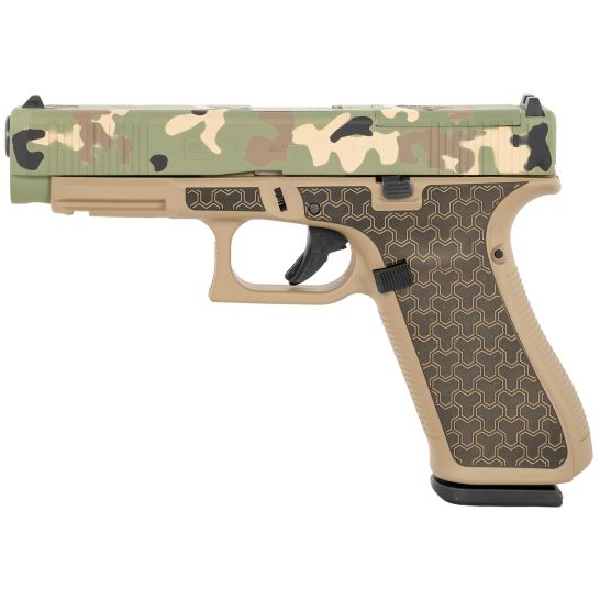 Glock G47 Gen5 MOS 9mm pistol in Coyote Tan with 4.49-inch barrel