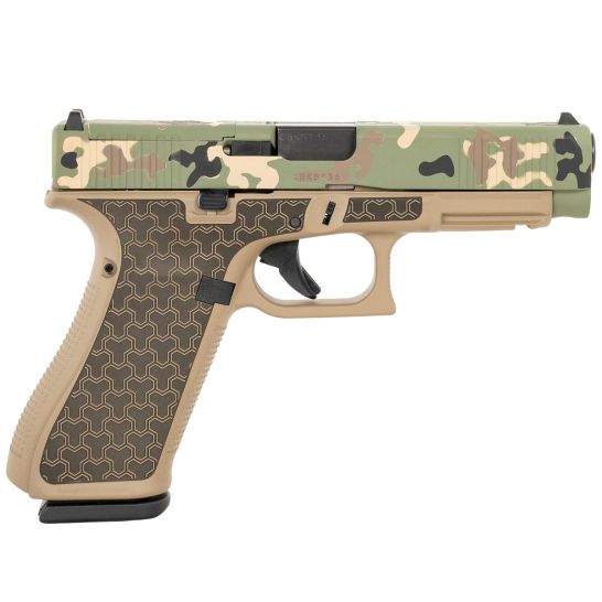 Glock G47 Gen5 MOS 9mm pistol in Coyote Tan with 4.49-inch barrel